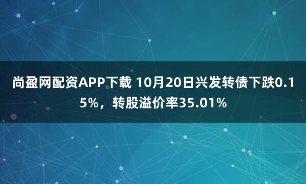 尚盈网配资APP下载 10月20日兴发转债下跌0.15%，转股溢价率35.01%